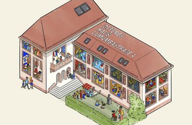 Illustration Offenes Haus Lumumbastraße, Leipzig