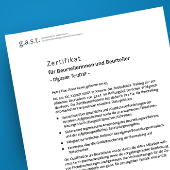 TestDaF-Beurteiler*in Zertifikat